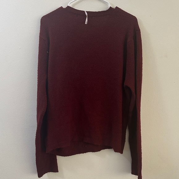 Burgundy Pearl Adorned Sweater - Picture 2 of 6